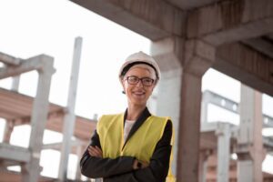 woman working on construction site
