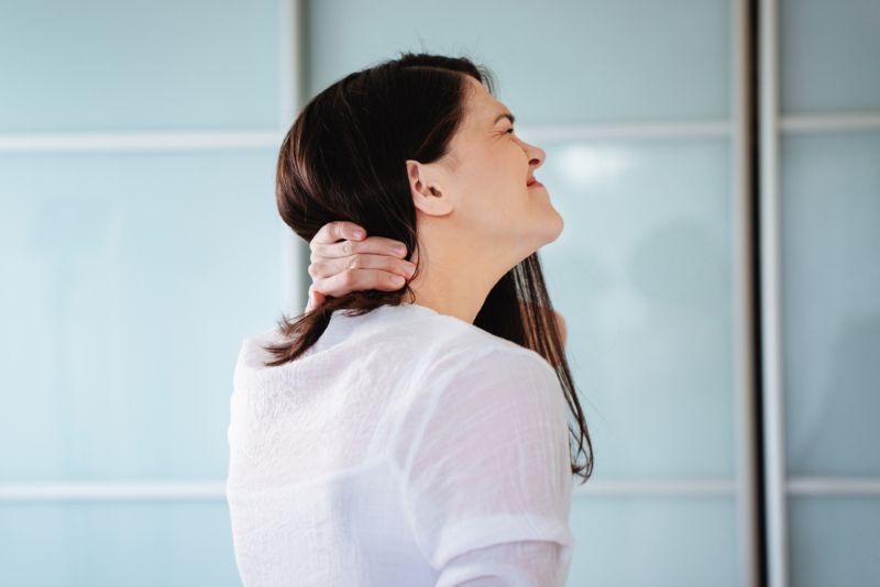 Woman with debilitating neck pain
