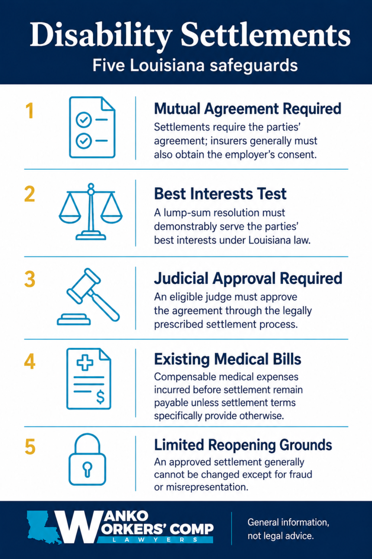 Louisiana disability settlements infographic