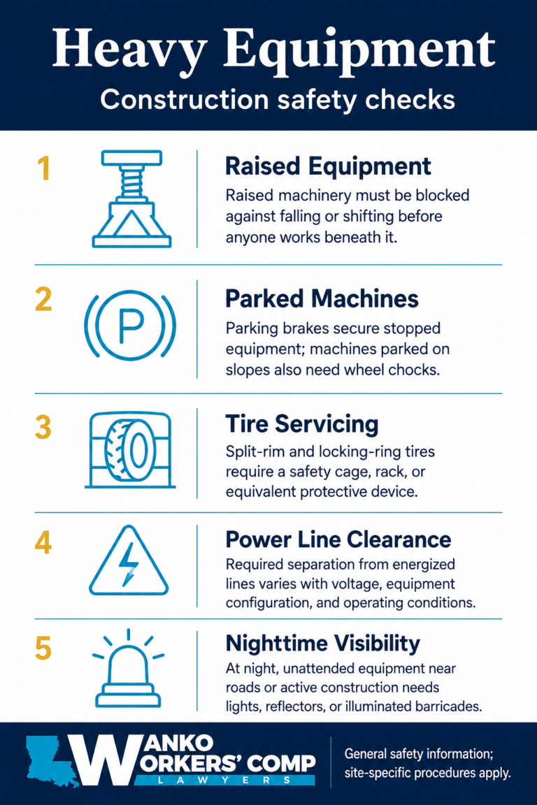 Heavy equipment injuries infographic