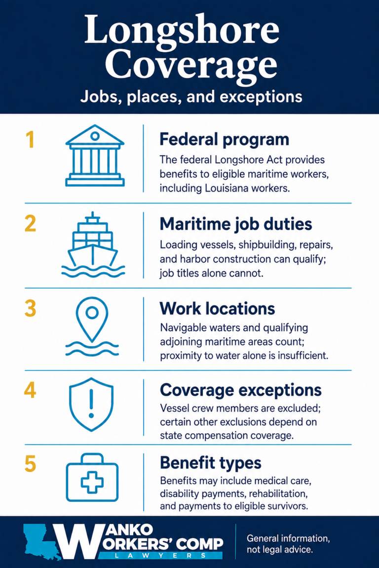 Longshore and Harbor Workers' Compensation infographic