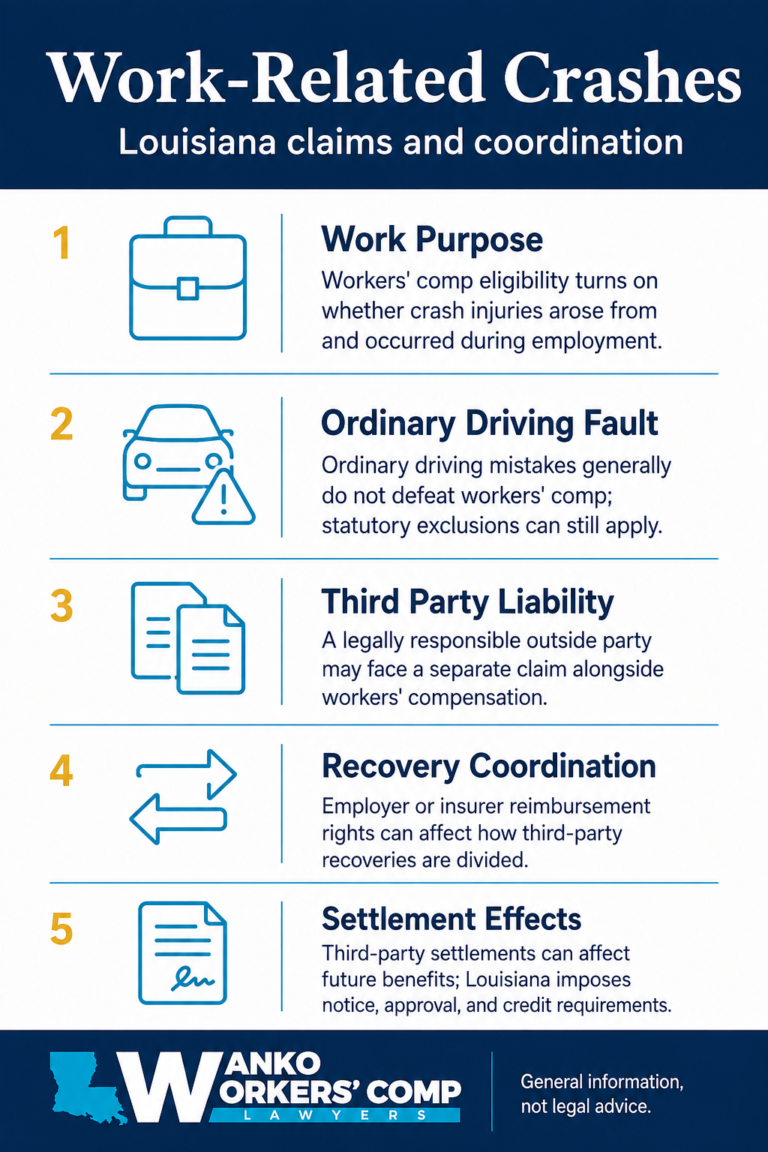 Louisiana work-related auto accidents infographic