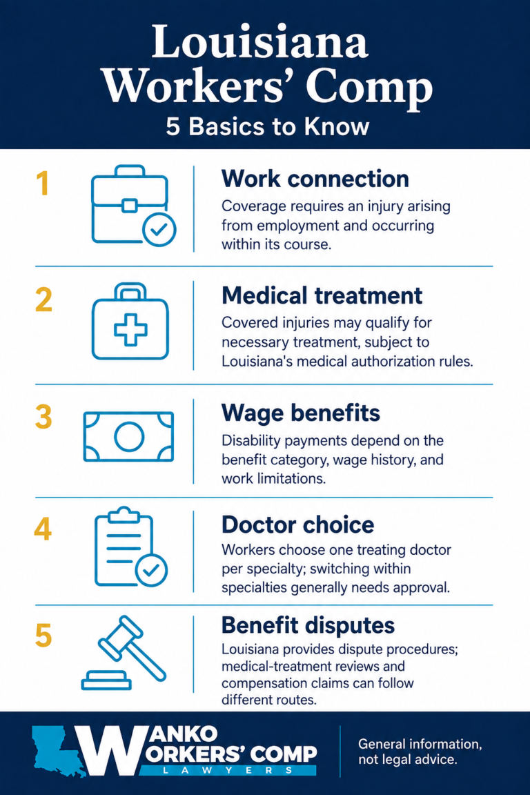 Louisiana workers' compensation infographic